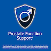 Prostate function support claim with mens graphic icon.