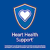 Heart health support claim with heart graphic icon.