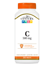 21st Century Vitamin C 500 mg bottle front panel.