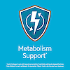 Metabolism support claim with energy graphic icon.