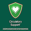 Circulatory support claim with heart graphic icon.