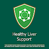 Healthy liver support claim with antioxidant graphic icon.