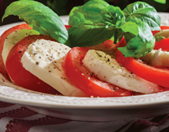 A plate of delicious looking caprese.