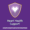 Heart health support claim with heart graphic icon.