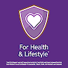 For health and lifestyle claim with heart graphic icon.