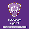 Antioxidant support claim with antioxidant graphic icon.