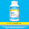 A bottle of 21st Century Calcium 600 tablets with the words compare vs caltrate 600.