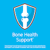 Bone health support claim with bone health icon graphic.